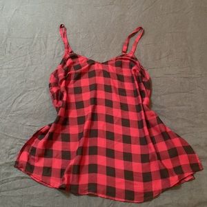 Torrid 2 Plaid Tank Top Red and Black